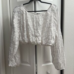 Zara Textured White Blouse